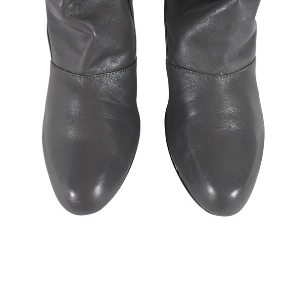 NINE WEST! BAILEY TAUPE BROWN GENUINE LEATHER, BACK HEEL ZIPPER BOOTS! SZ 9.5M - Picture 4 of 9